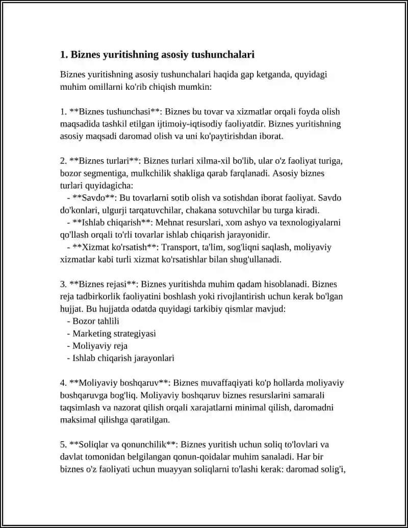 Biznes Yuritish Yonalishiga Nazariy Qarashlar 3