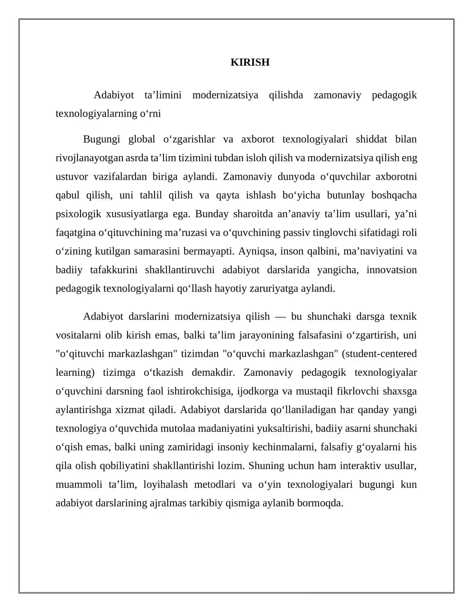 Adabiyot darslarida o‘yin texnologiyalarini qo‘llash metodikasi 3