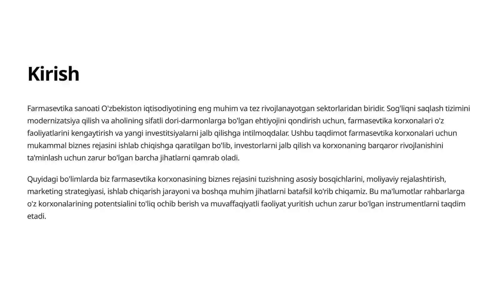 Farmasevtika korxonalarining biznes rejasi 3