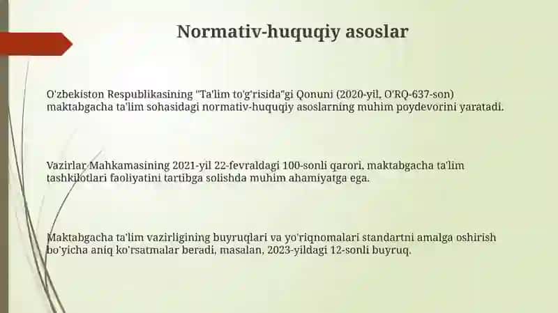Maktabgacha Ta'lim va Tarbiya Standarti 3