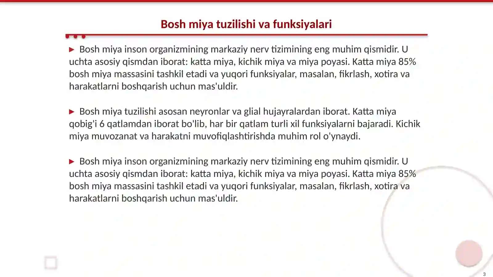 Bosh miya va orqa miya anatomiyasi 3
