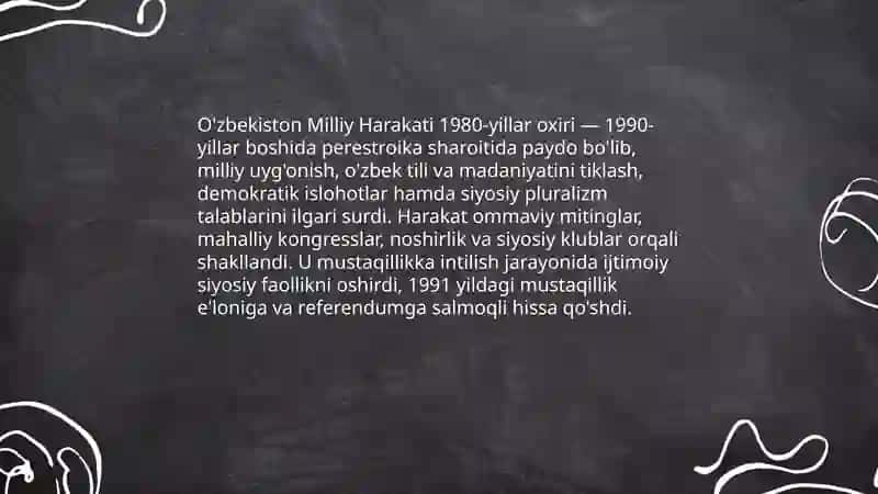 Mustaqillikka erishish arafasida O'zbekistondagi ijtimoiy siyosiy jarayonlar 3