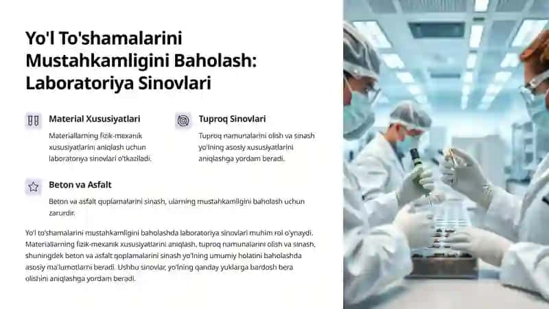 Nobikir Yo'l To'shamalarini Mustahkamligini Baholash va Kuchaytirish Ko'rsatmalari 3