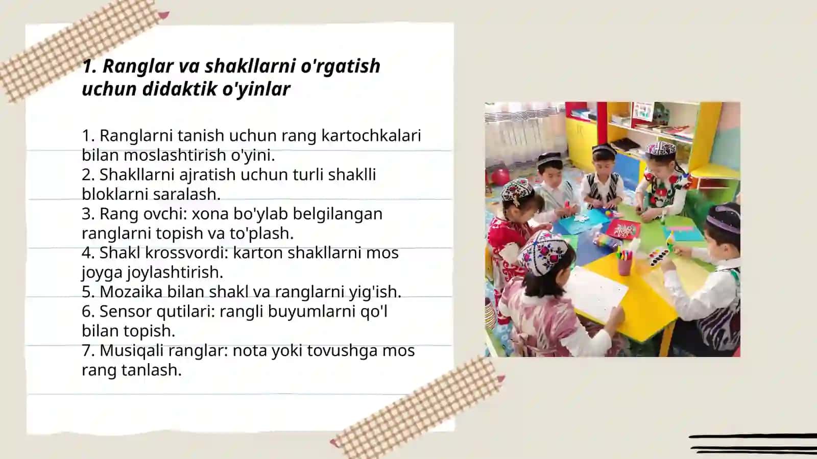 ILK YOSHDAGI BOLALAR UCHUN DIDAKTIK O'YINLAR 3