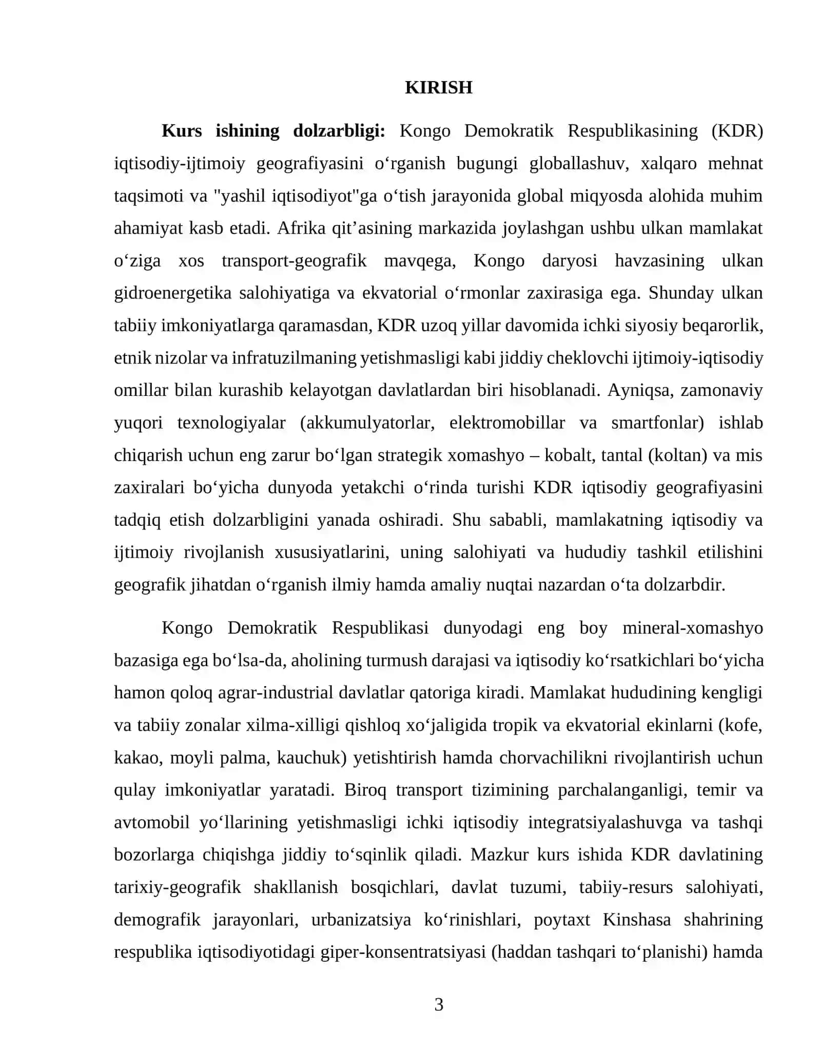 KONGO DEMOKRATIK RESPUBLIKASI IQTISODIY-IJTIMOIY GEOGRAFIYASI 3