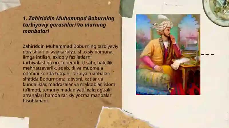 Zahiriddin Muhammad Bobur va Boburiylar merosida tarbiyaga oid qarashlar 3