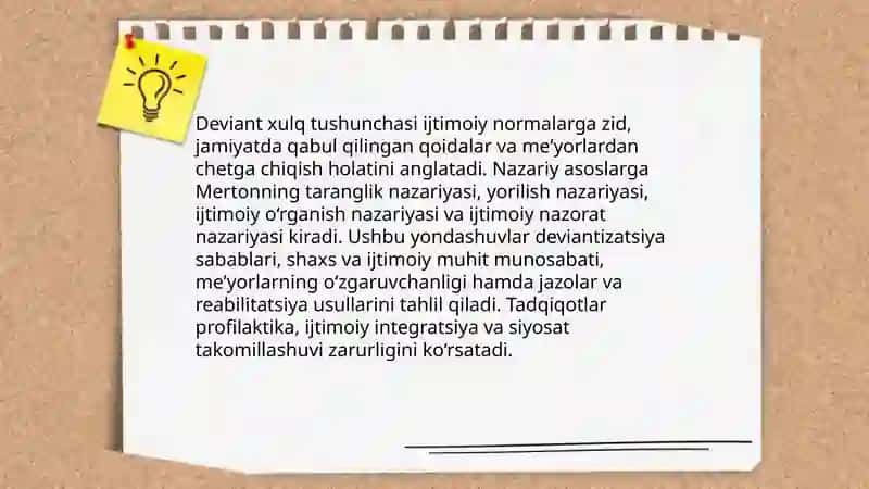 Deviant xulq tushunchasi va nazariy asoslari 3