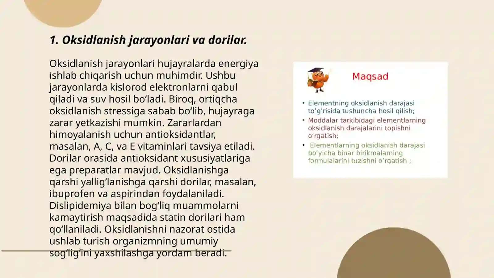 Oksidlanish jarayonlari asosida olinadigan dori preparatlari 3