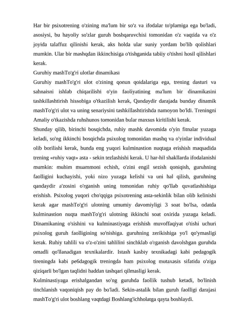 Shaxsning o'zini anglash jarayonini rivojlantirishda treningning o'rni 3