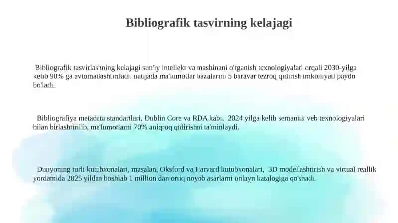 Bibliografik tasvirning nazariy asoslari 3