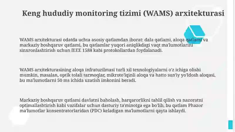 WAMStizmlaridaWide area monitoring system PQnazorativafoydalanilganadabiyot 3