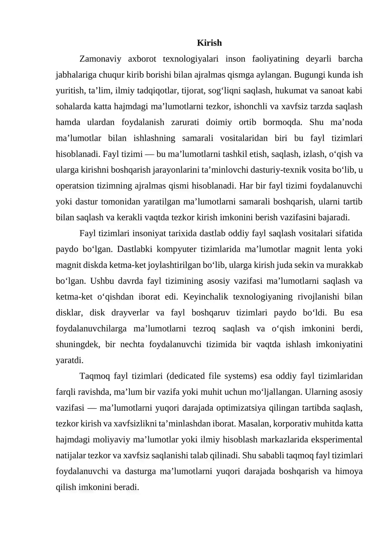 Tarmoq uchun mo’ljallangan fayl tizimlari 3