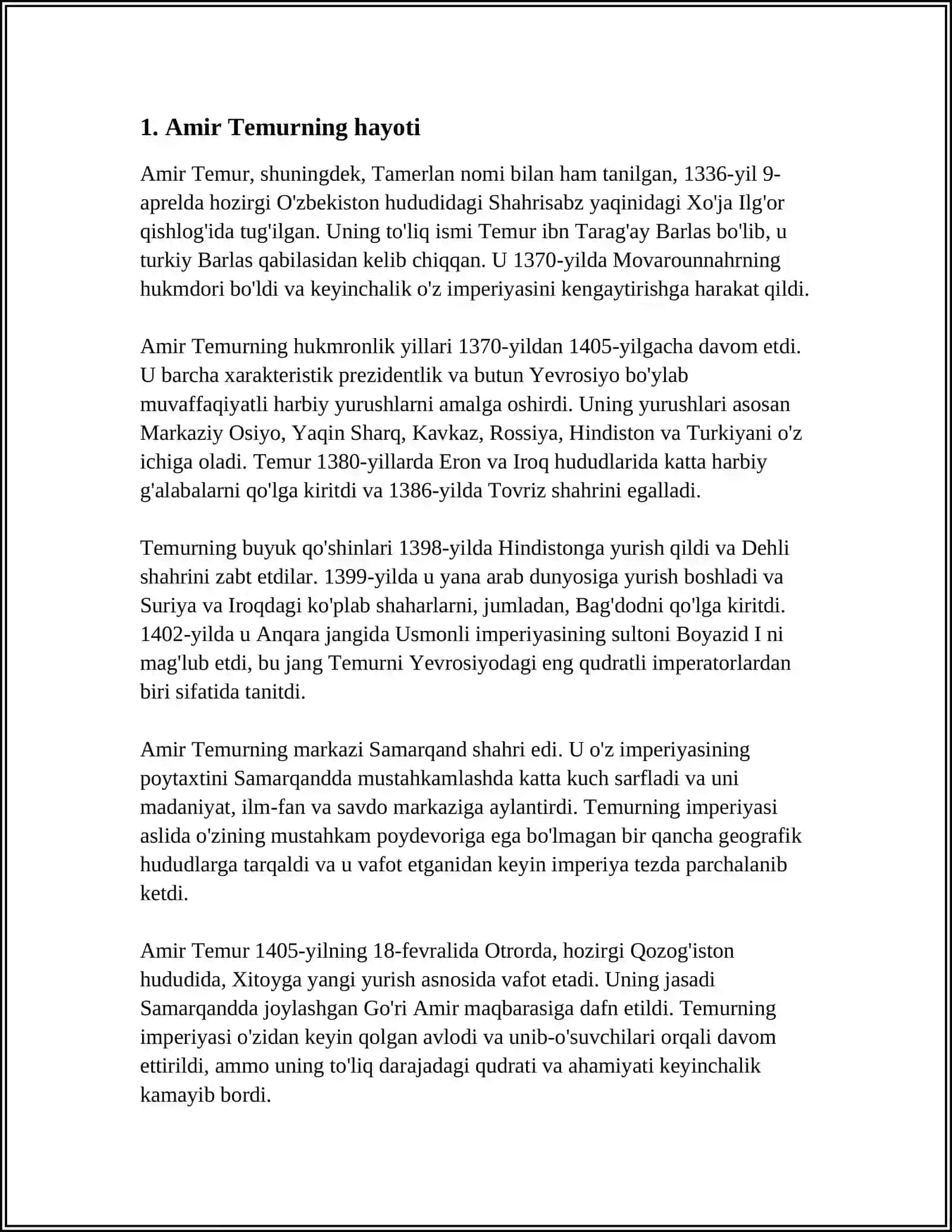 AMIR TEMUR BUYUK DAVLAT ARBOBI 3