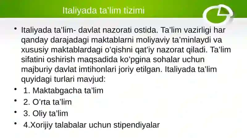 Italiya davlatining ijtimoiy sohasi 3