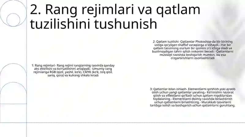 Adobe Photoshop Dasturning Grafik Ob’Ektlarda Ranglar Va Qatlamlar Bilan Ishlash 3