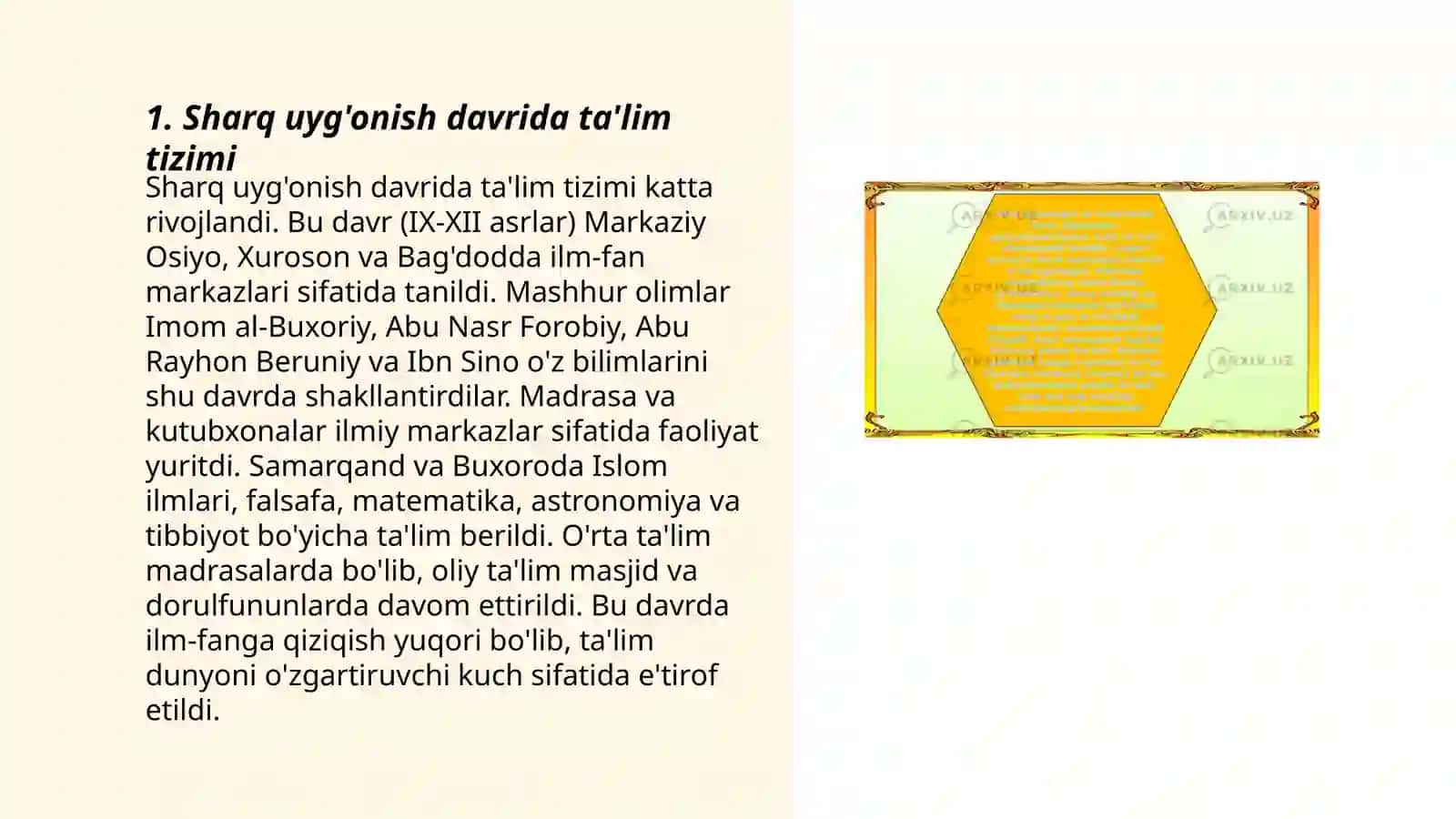 Sharq uyg'onish davrida pedagogik fikrlarning rivojlanishi 3