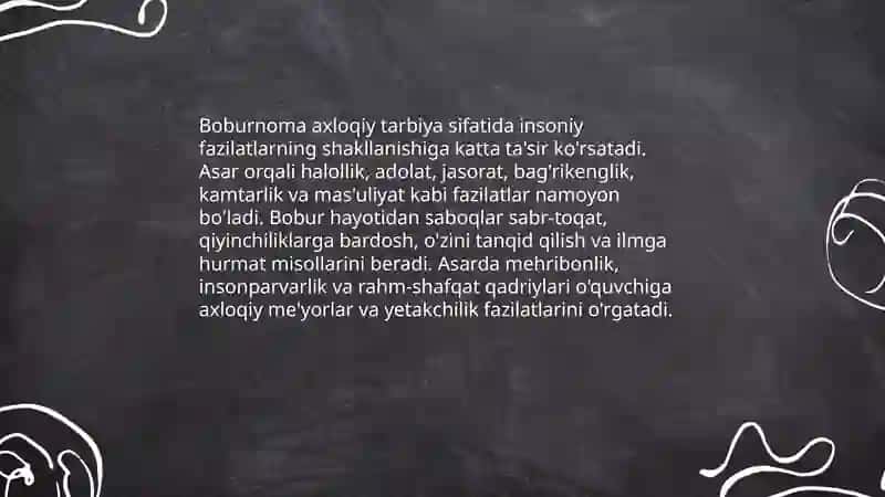 Boburnoma uning tarbiyaviy ahamiyati 3