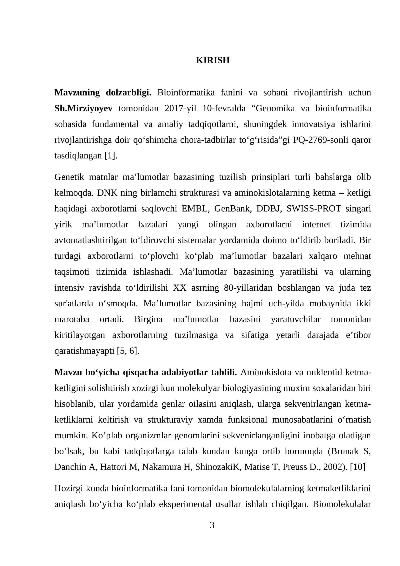 Bioinformatika fanini va sohani rivojlantirish 3