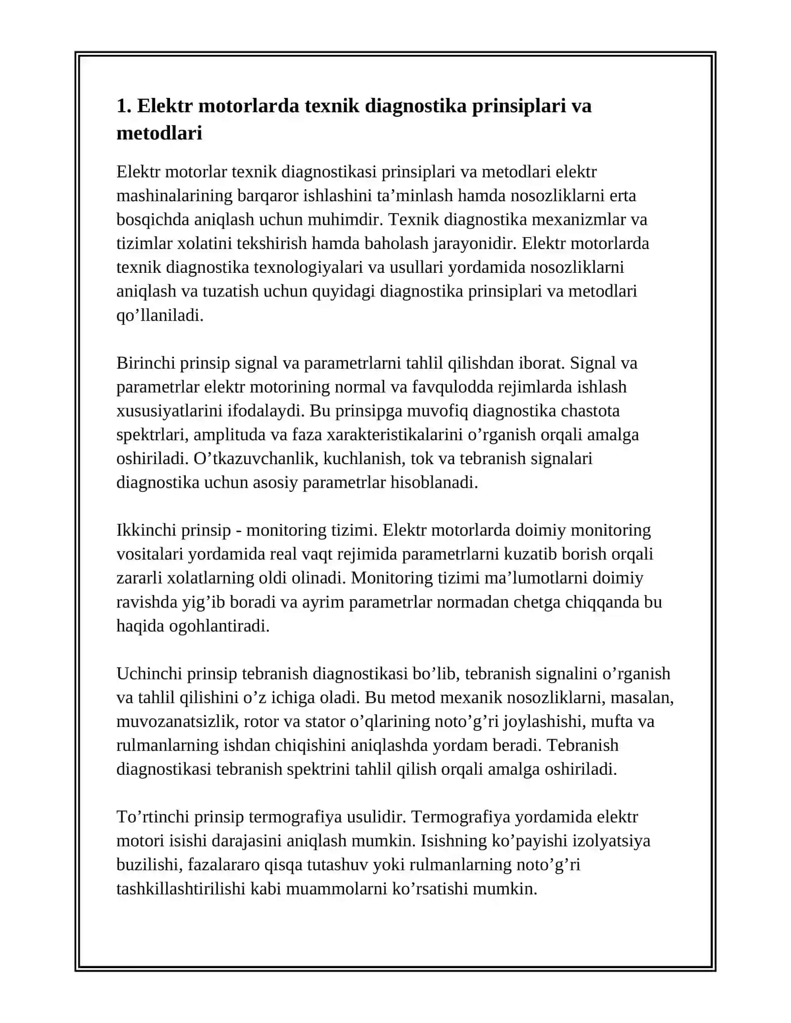 ELEKTR MOTORLARDA TEXNIK DIAGNOSTIKA GILIB NOSOZLIKLARINI ANIQLASH VA TUZATISH 3