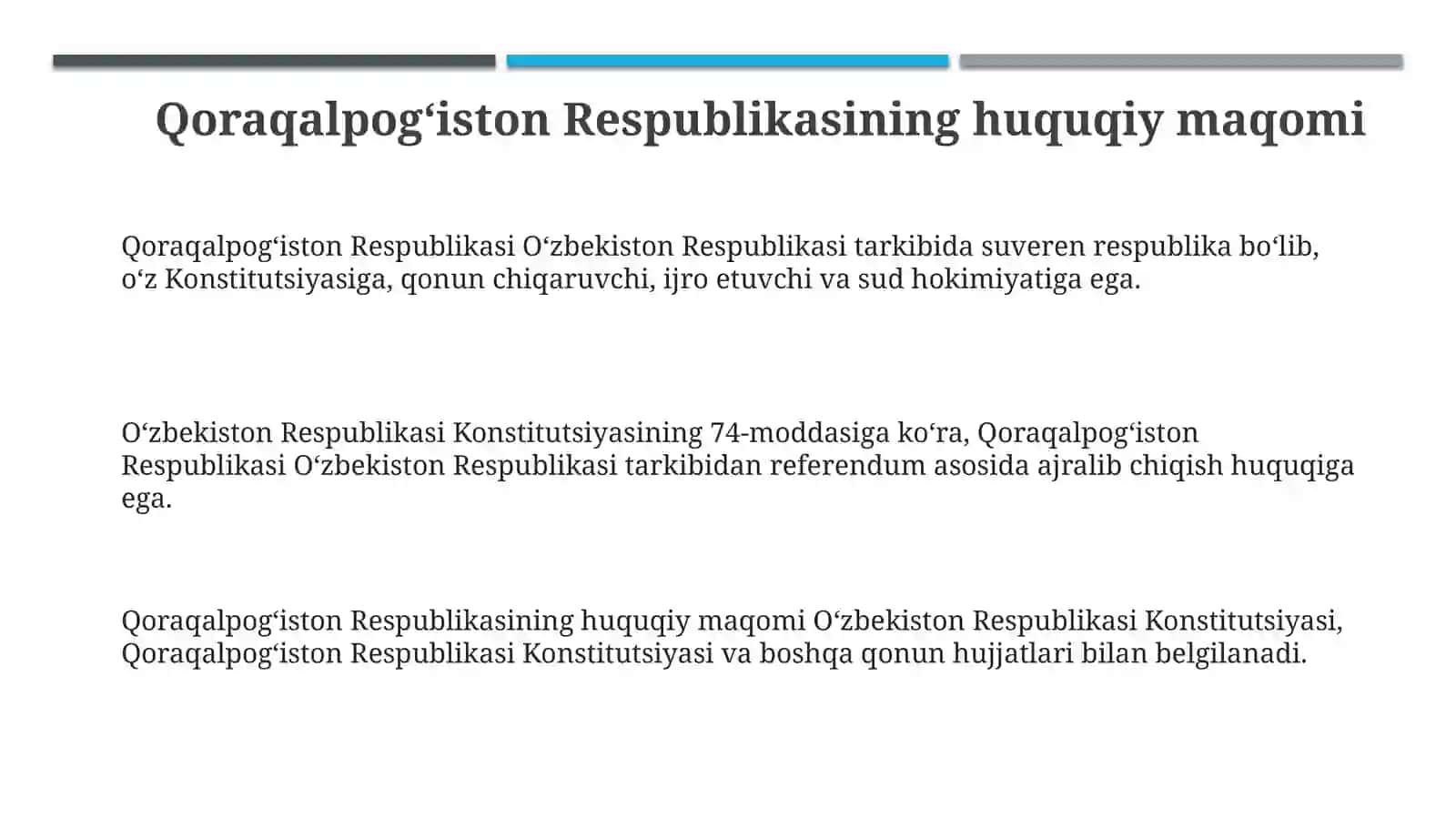 Qoraqalpogʻiston Respublikasining Huquqiy Maqomi 3