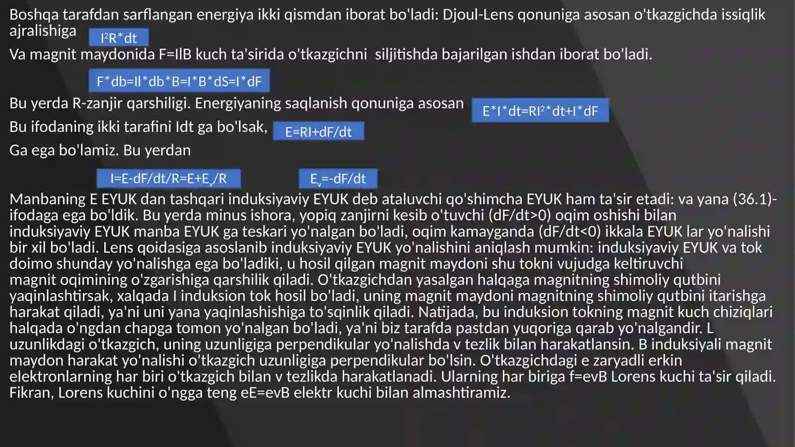 Faradeyning elektromagnit induksiyasi qonuni. Lens qoidasi 3