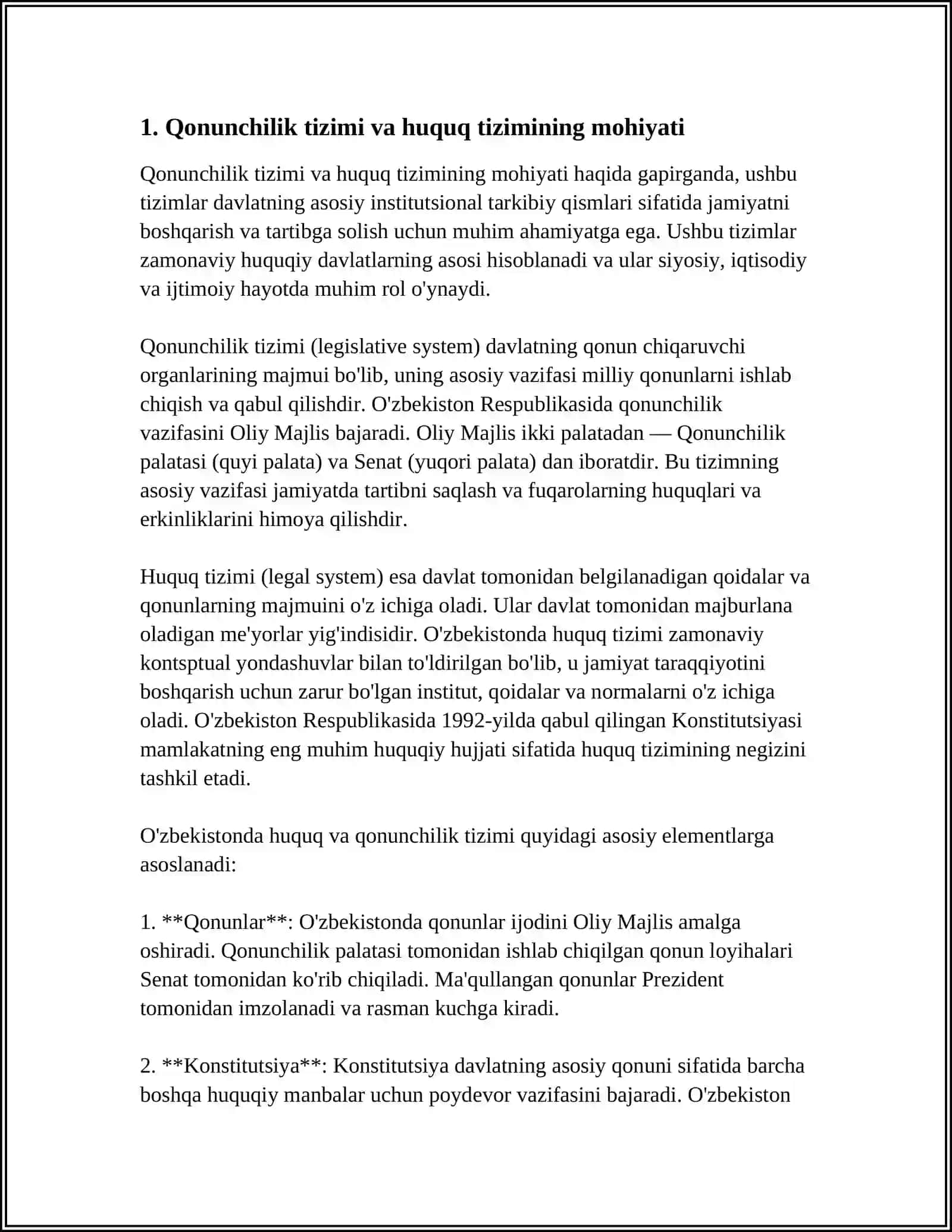 Qonunchilik Tizimi va Huquq Tizimi Órtasidagi Munosabatlar 3