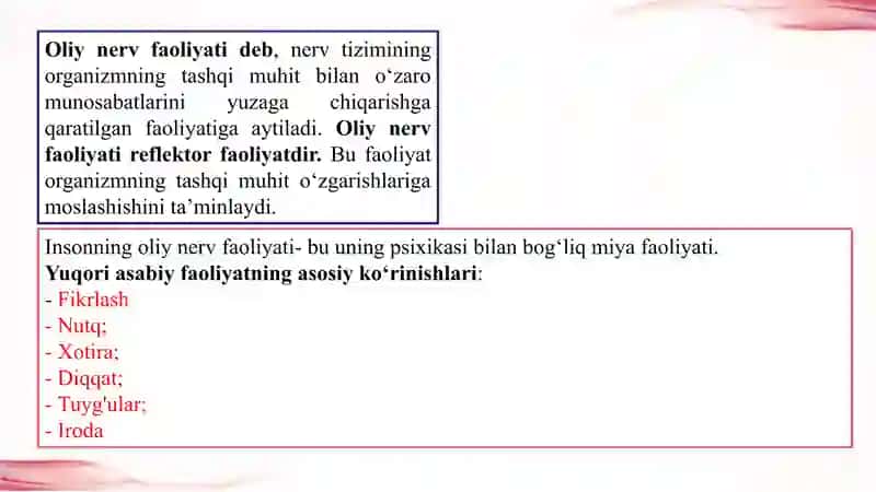Oliy nerv faoliyati tiplari va aniqlash usullari 3