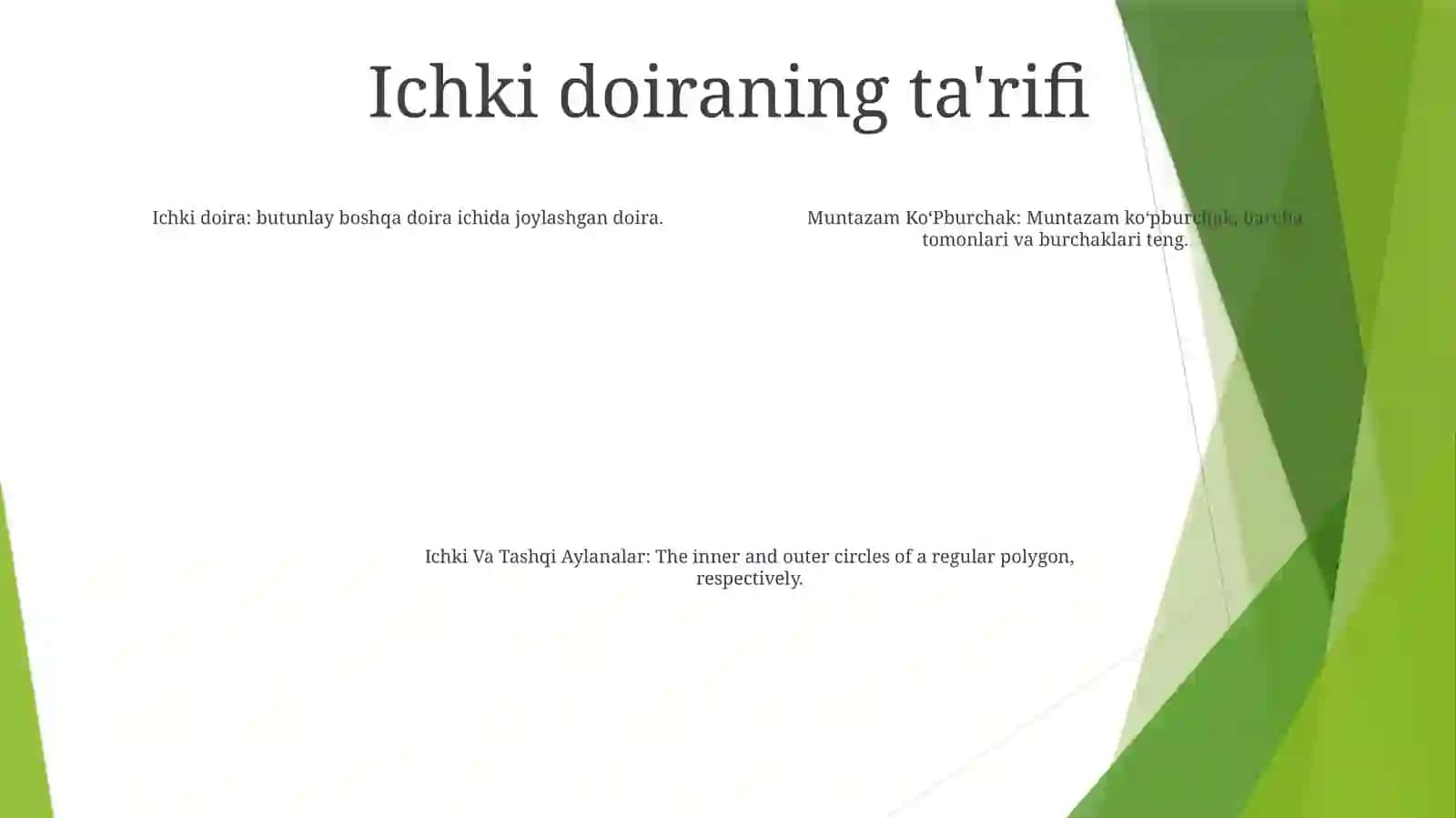 Muntazam Ko`Pburchakka Ichki Va Tashqi Aylanalar 3