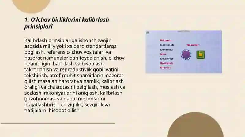 Oʻlchov birliklarini sozlash va oʻzgartirish 3