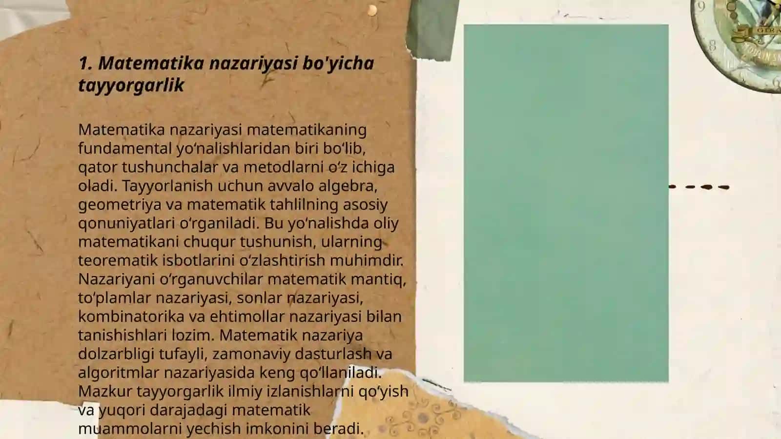 Matematika nazariyasi bo'yicha tayyorgarlik 3