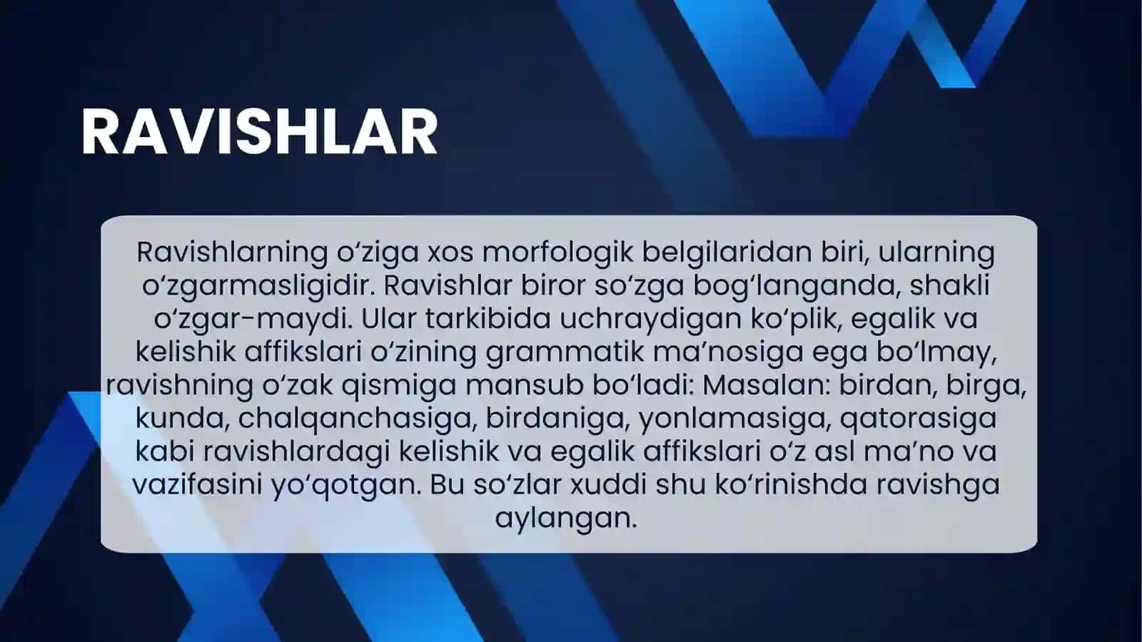 Ravishlarning ma'no turlari, yasalishi va tuzilish jihatdan turlari 3