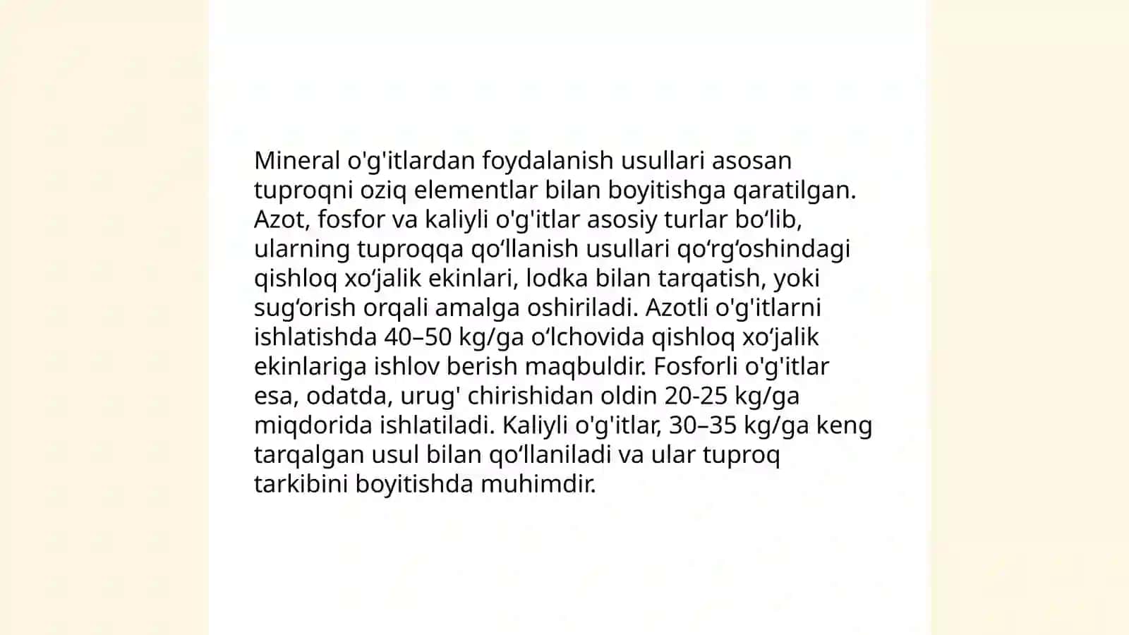 Sabzavot ekinlarini yetishtirishda òģitlar berish usullari 3