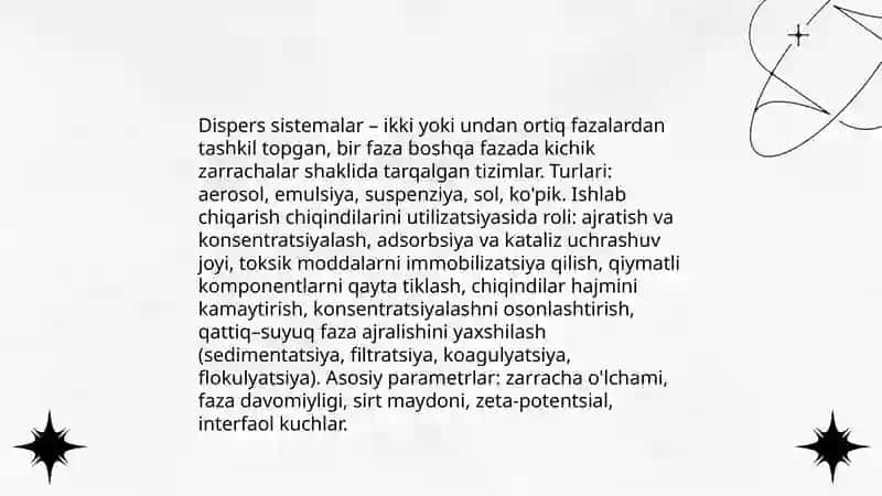 Ishlab chiqarish chiqindilarini utilizatsiya qilishda dispers sistemalarning oʻrni 3