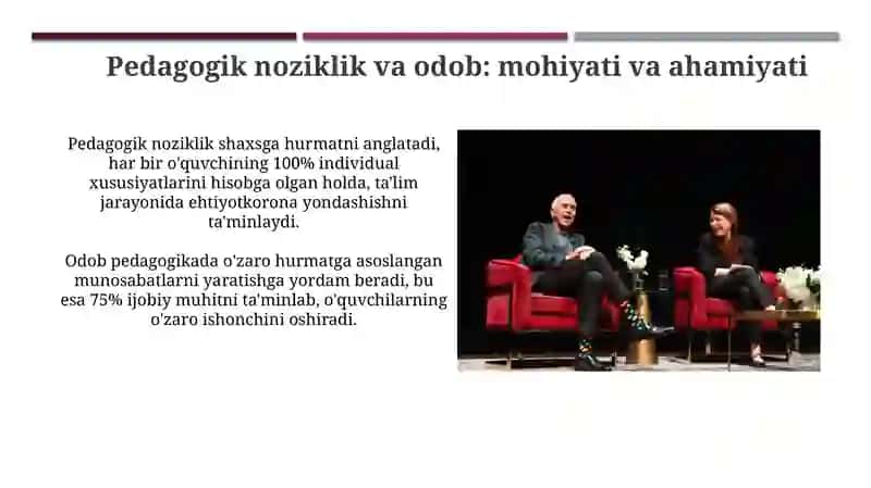 Pedagogik nazokat va xushmuomalalik, kasbiy pedagogik o'gituvchi xulq-atvorida shakllanishi 3