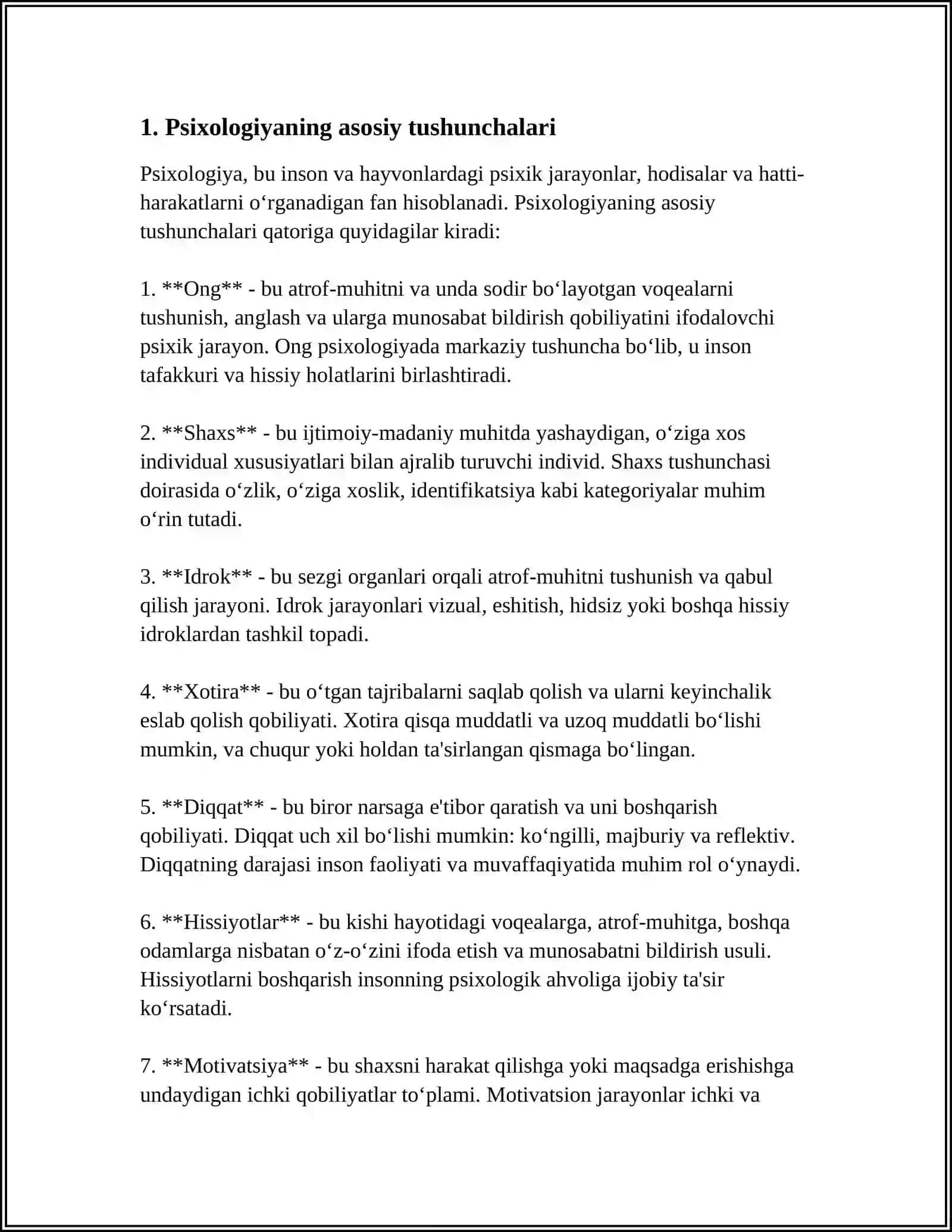 PSIXOLOGIYA TUSHUNCHASI 3