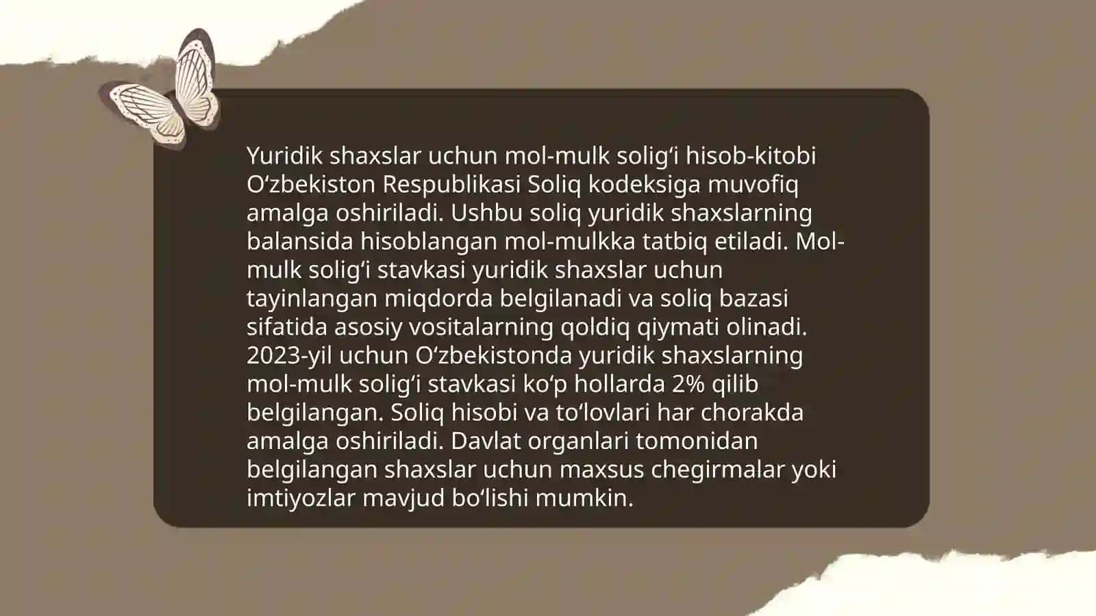 Yuridik shaxslarning mol-mulk va yer soliqlari 3
