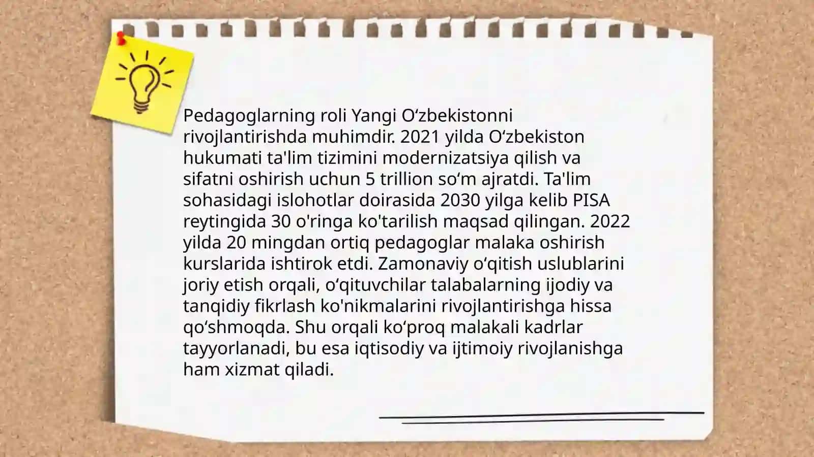 Yangi O‘zbekiston va Uchinchi renessansning poydevorini yaratishda pedagoglar oldidagi vazifalar 3