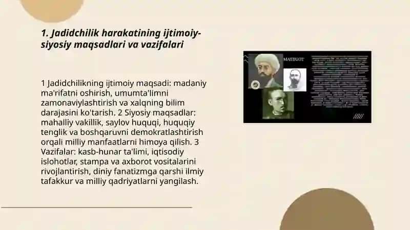 Jadidchilik harakatining ijtimoiy siyosiy mohiyati va jadidlar tafakkur 3