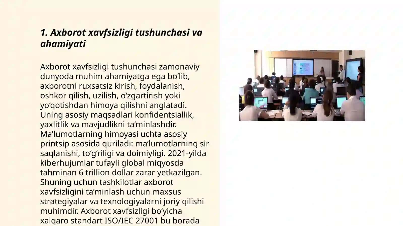 Axborot tizimlari xavfsizligi bo'limini o'qitish metodikasi 3