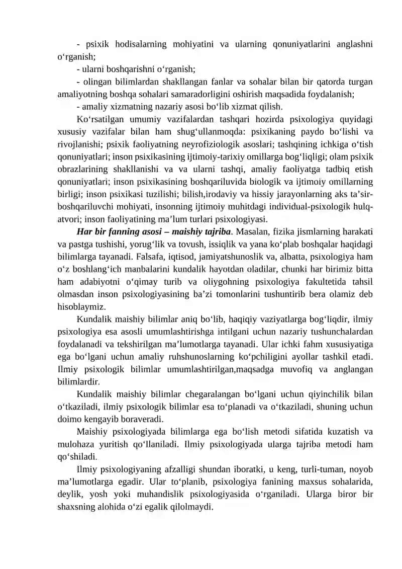PSIXOLOGIYA FANINING PREDMETI VA RIVOJLANISH TARIXI 3