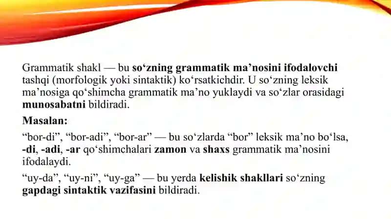 Grammatik shakllarning ko'chmama'noda qo'llanilishi 3