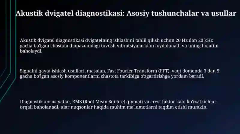 Akustik dvigatel diagnostikasi 3