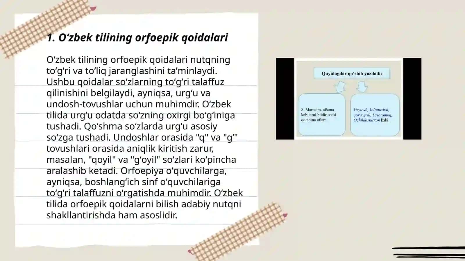 Oʻzbek tilining orfoepiyasi va asosiy imlo qoidalari 3