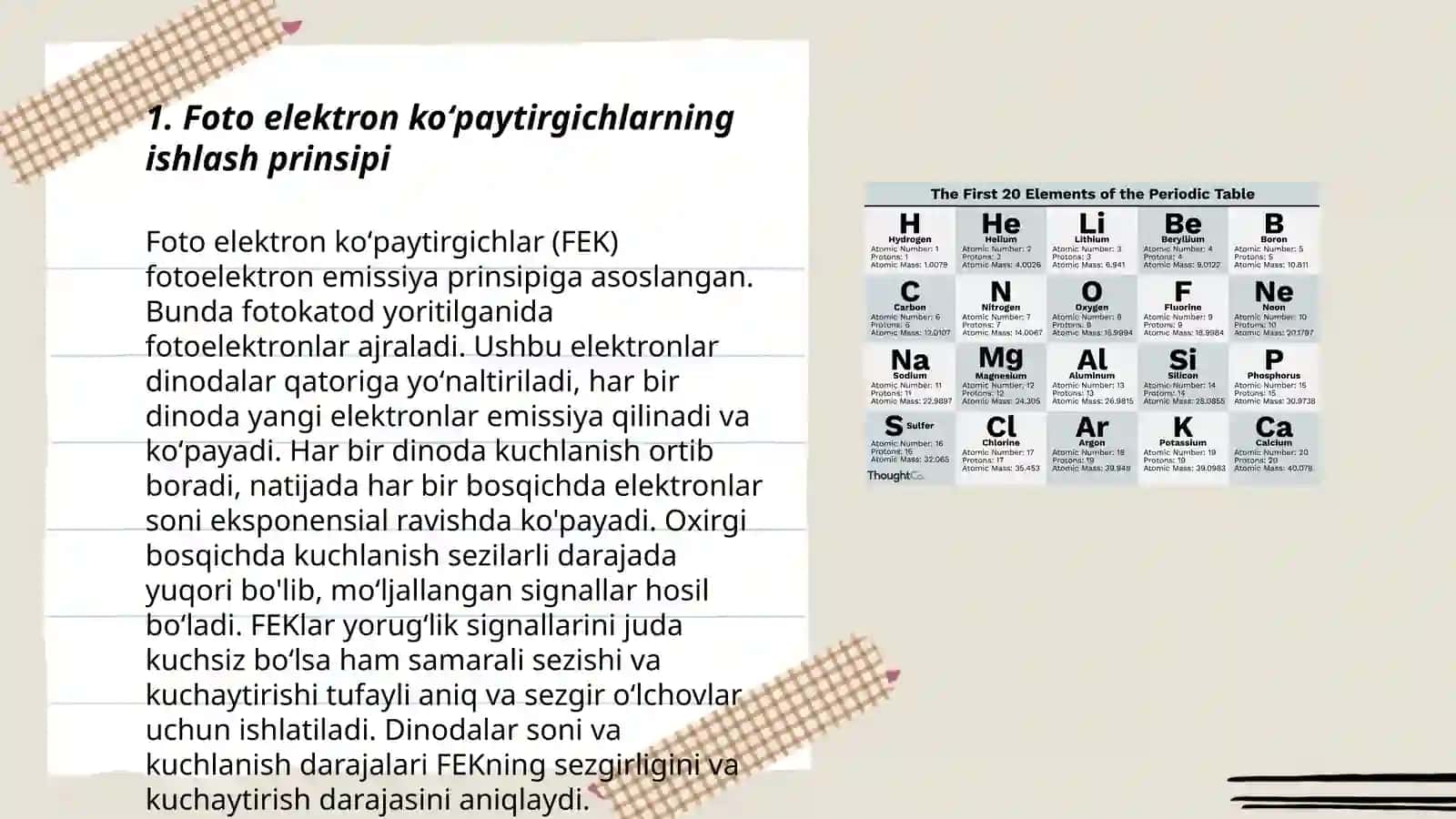 Foto elektron koʻpaytirgichlar ularning xossalari va asosiy turlari 3