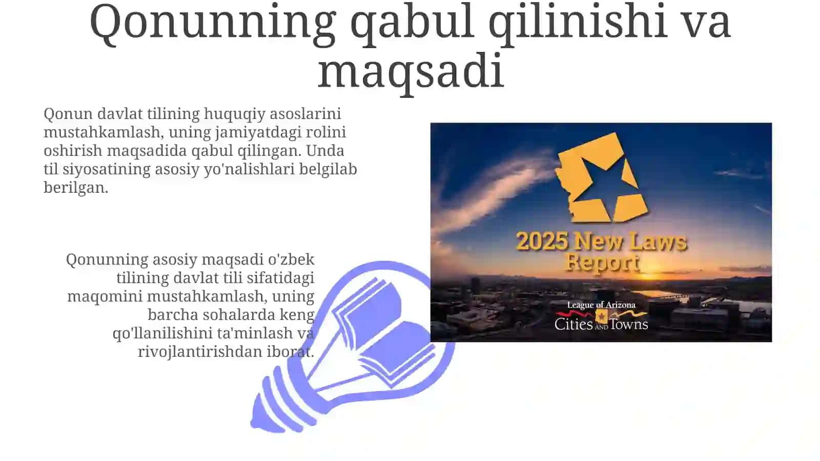 Davlat tili haqidagi qonun va uning ijrosini tahlilini qilish 3