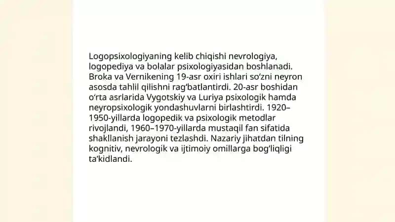 Logopsixologiya VA psixologik korreksion metodlari fanining rivojlanish tarixi 3