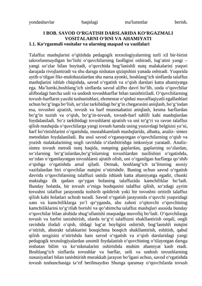 SAVOD O‘RGATISH DARSLARIDA KO‘RGAZMALI VOSITALARDAN FOYDALANISH 3