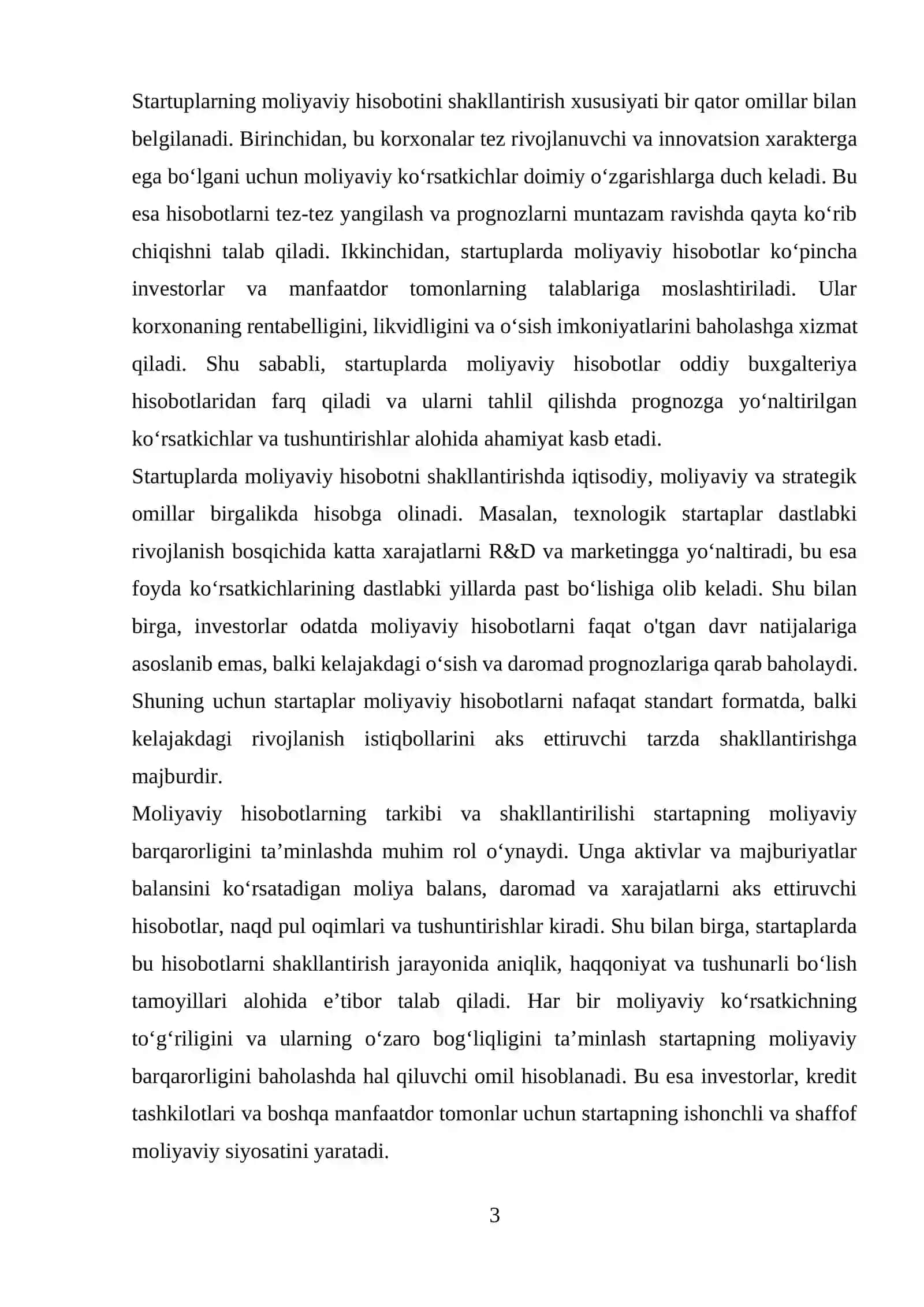 STARTUPLAR FAOLIYATIDA MOLIYAVIY HISOBOTNI SHAKLLANTIRISH XUSUSIYATLARI 3