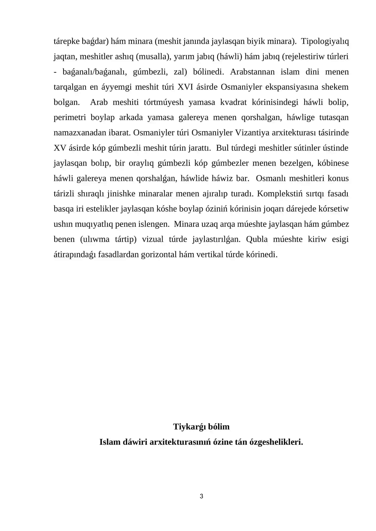 Islam dáwiri arxitekturasında islimiy hám geometriyaliq nag'isli óneriniń rawajlanıwı 3