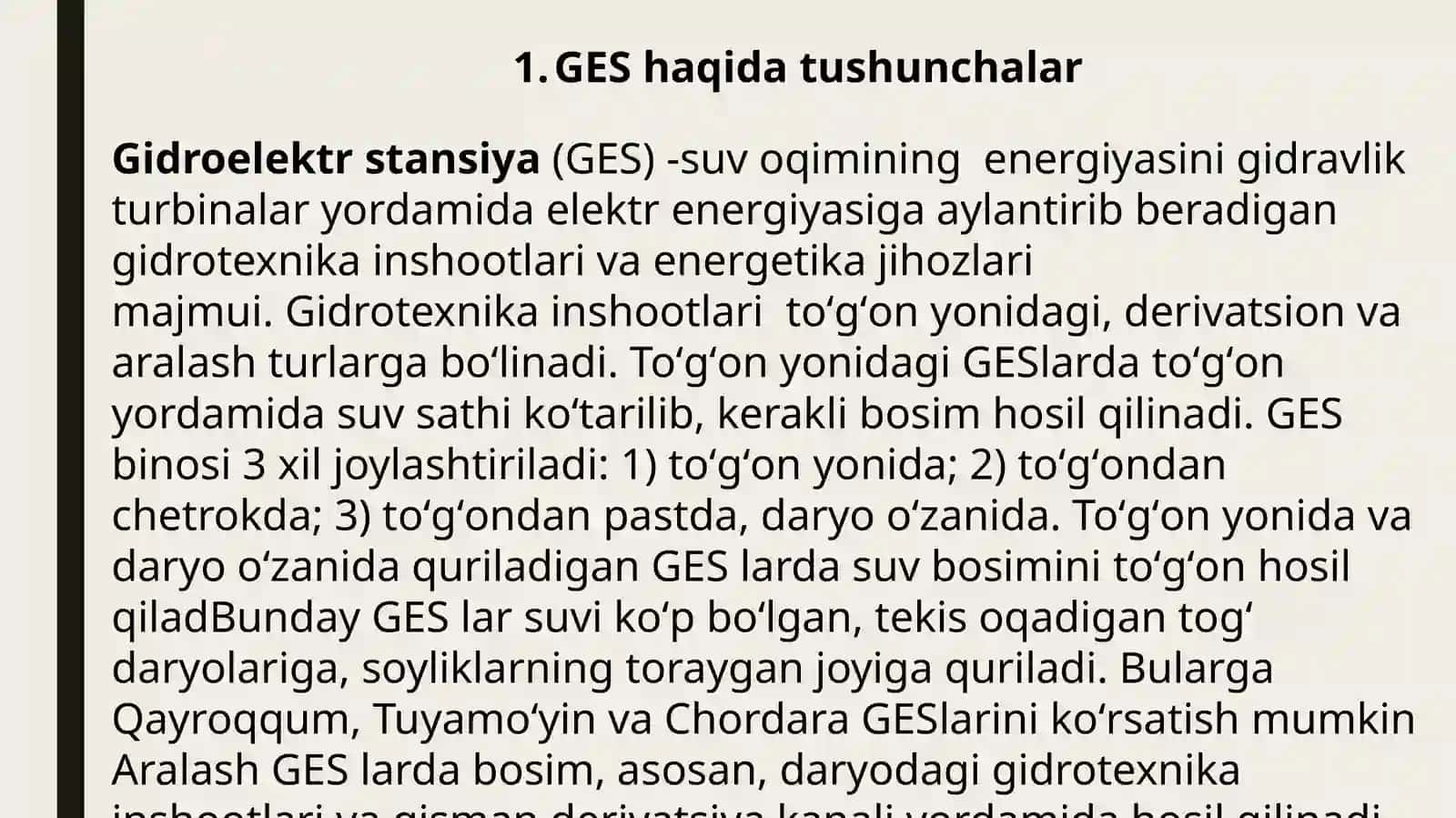 Gidroelektersitansiyalar (GES) 3